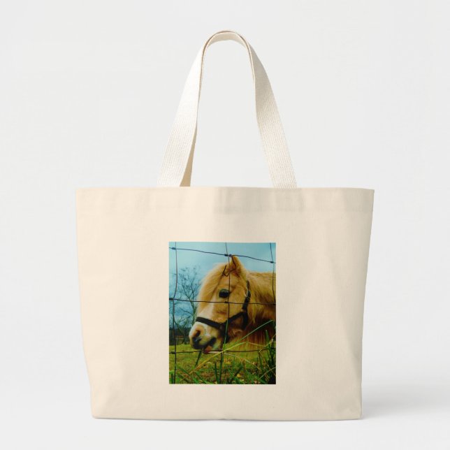 Grand Tote Bag Pony miniature blond / Cheval Ciel bleu (Devant)