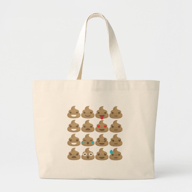 Grand Tote Bag poop emojis (Devant)