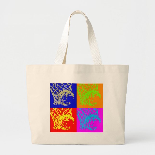 Grand Tote Bag Pop Art Basket (Devant)