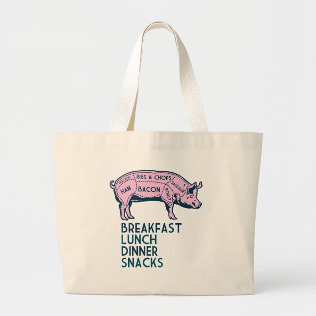 Grand Tote Bag Porc, c'est tout bon ! (Devant)