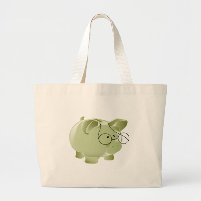Grand Tote Bag Porc vert (Devant)