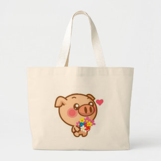 Grand Tote Bag Porcin dans l'amour