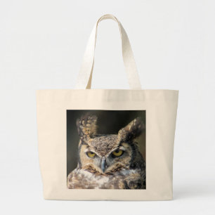 Grand Tote Bag Portez fourre-tout avec le hibou Grand-À cornes
