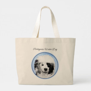 Grand Tote Bag Portugais peinture de chien d'eau PWD Art original