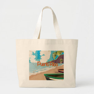 Grand Tote Bag Poster Vintage voyage Porto Rico