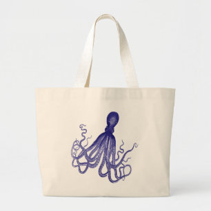 Grand Tote Bag Poulpe bleu 5