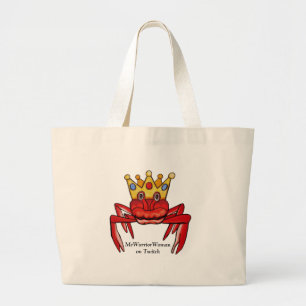 Grand Tote Bag Pourcentage de crabe, MeWarriorWoman sur Twitch