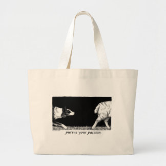 Grand Tote Bag Poursuivez votre passion border collie