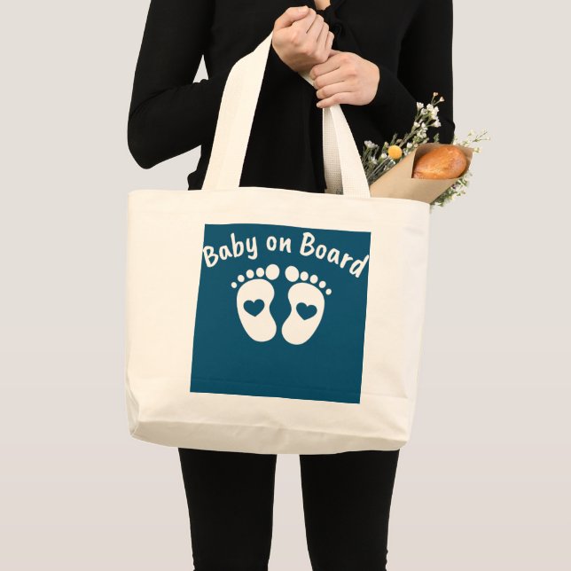 Grand Tote Bag Pregnant saying for expectant mothers pregnancy (Devant (produit))