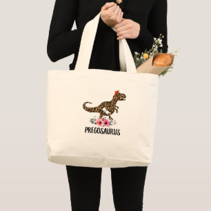 Grand Tote Bag Pregosaurus Funny Grossesse Cadeau