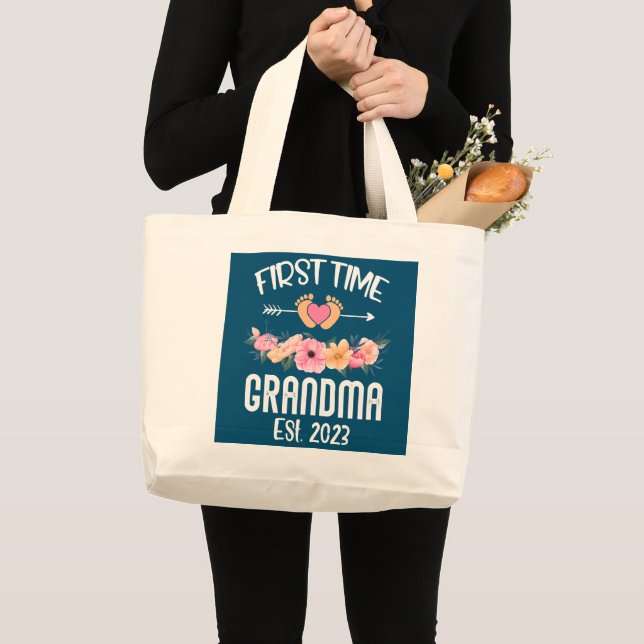Grand Tote Bag Première Grand-mère Est 2023 Nouvelle Grand-mère (Devant (produit))