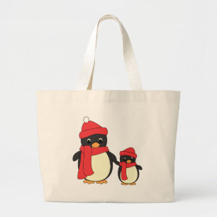 Grand Tote Bag Prendre le petit pingouin pour une promenade