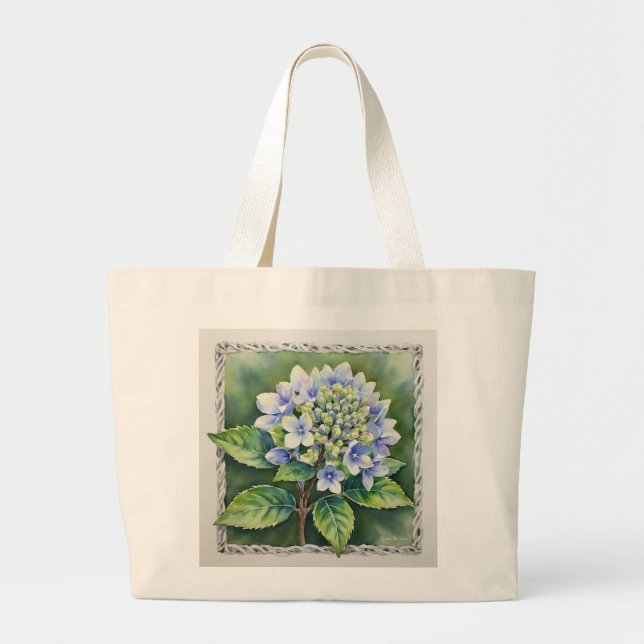 Grand Tote Bag Pretty Blue Bloom (Devant)