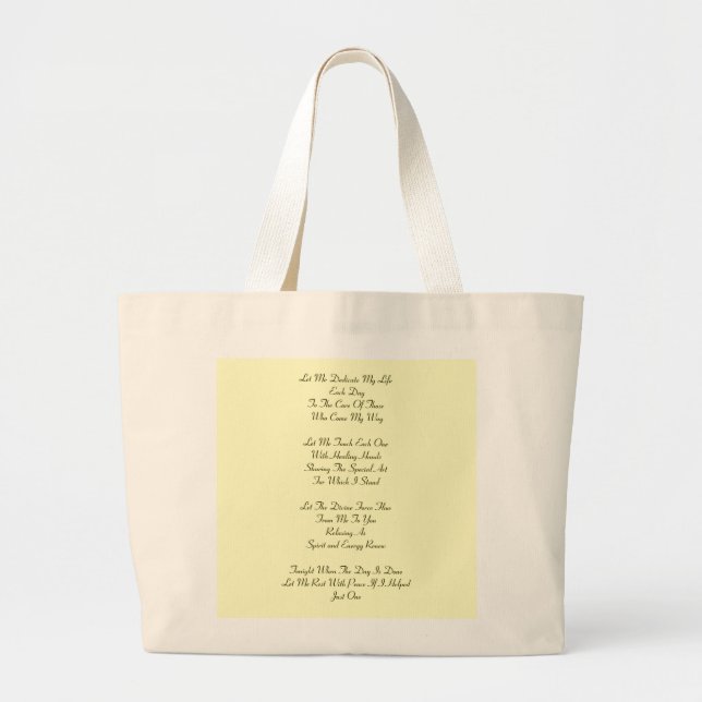 Grand Tote Bag Prière de thérapie de massage (Devant)