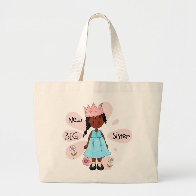 Grand Tote Bag Princesse Big Soeur Africaine Américaine (Devant)