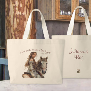 Grand Tote Bag Princesse chrétienne sur le cheval Personnaliser R