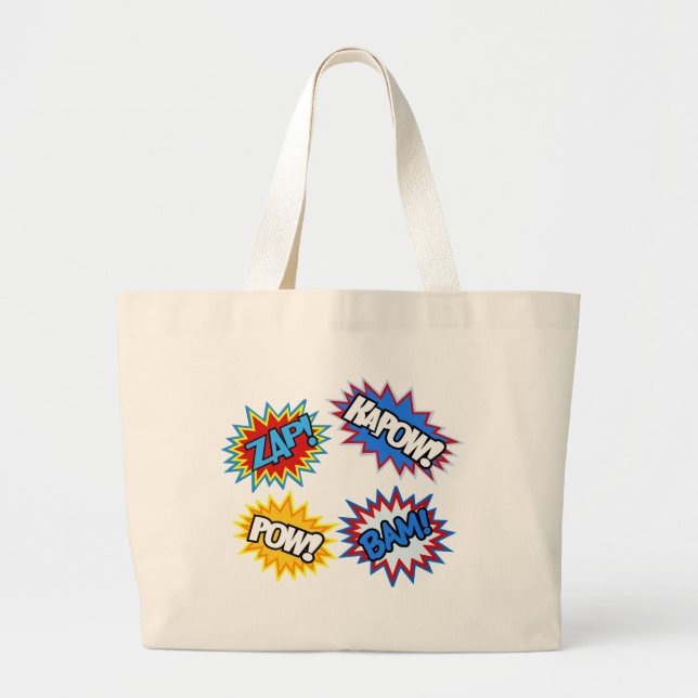 Grand Tote Bag Prisonnier de guerre de bande dessinée ! Éclats (Devant)
