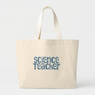 Grand Tote Bag Professeur de Sciences affligé par bleu des texte