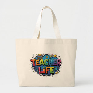 Grand Tote Bag Professeur Personnalisé Style Bande Dessinée Pop A