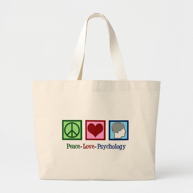 Grand Tote Bag Psychologie de l'amour de la paix Psychologue mign (Devant)