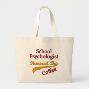 Grand Tote Bag Psychologue d'école actionné par le café