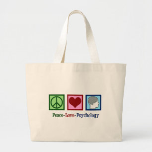 Grand Tote Bag Psychologue mignon de psychologie d'amour de paix