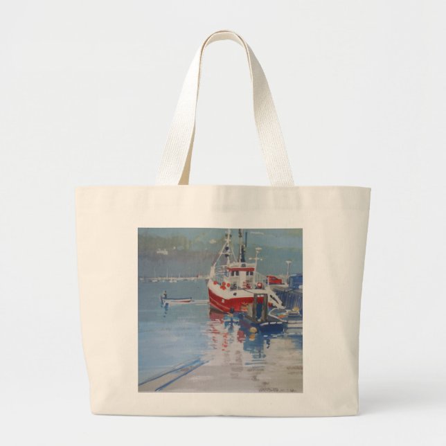 Grand Tote Bag Quay Salcombe du pêcheur (Devant)