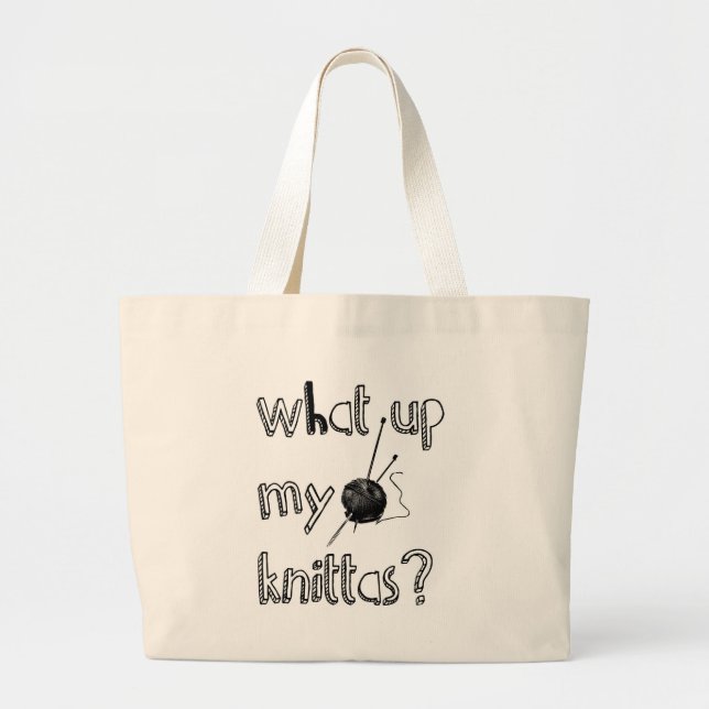 Grand Tote Bag Quelle Est Ma Knitta ? (Devant)