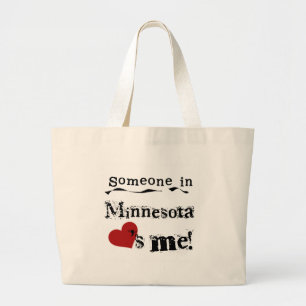 Grand Tote Bag Quelqu'un au Minnesota m'aime