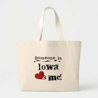 Grand Tote Bag Quelqu'un en Iowa m'aime