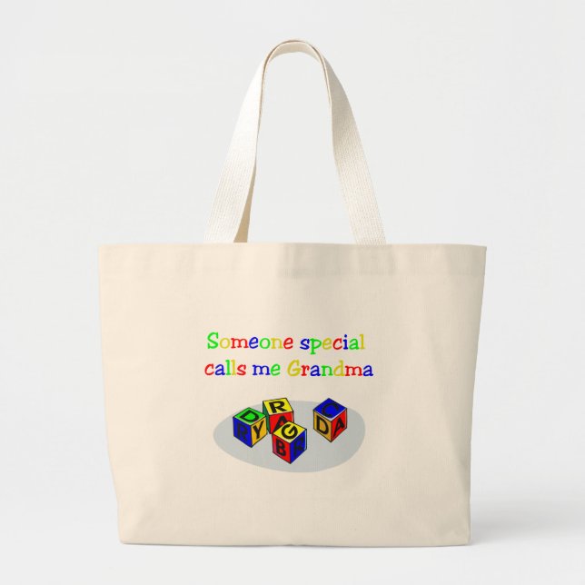 Grand Tote Bag Quelqu'un m'appelle grand-maman (Devant)