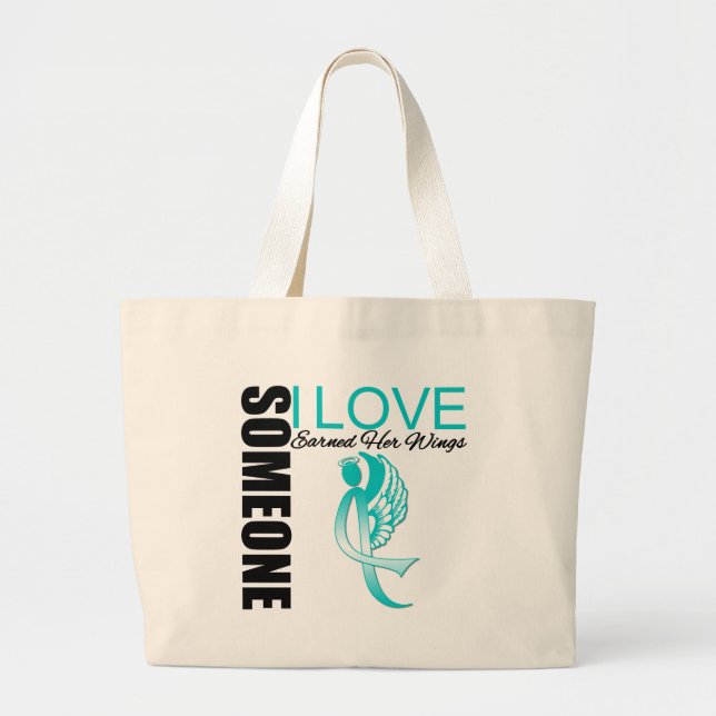 Grand Tote Bag Quelqu'Un Que J'Aime A Gagné Ses Ailes (Devant)