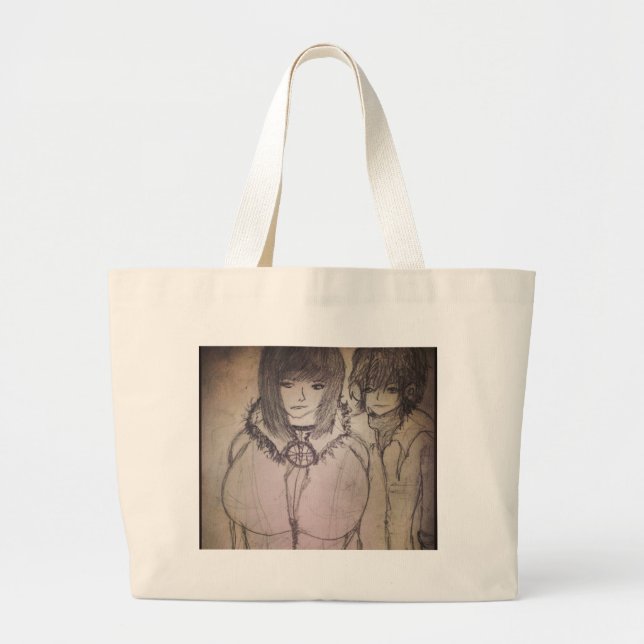 Grand Tote Bag racheal et son ami dans votre imagination (Devant)