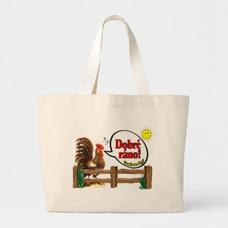 Grand Tote Bag Ráno de Dobré !  Bonjour en Tchèque !