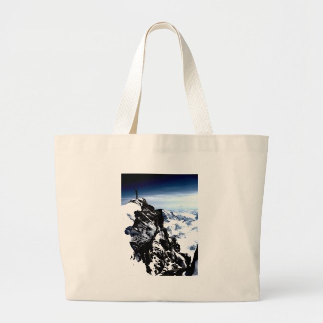 Grand Tote Bag Réalisation de l'alpiniste hiver de neige (Devant)