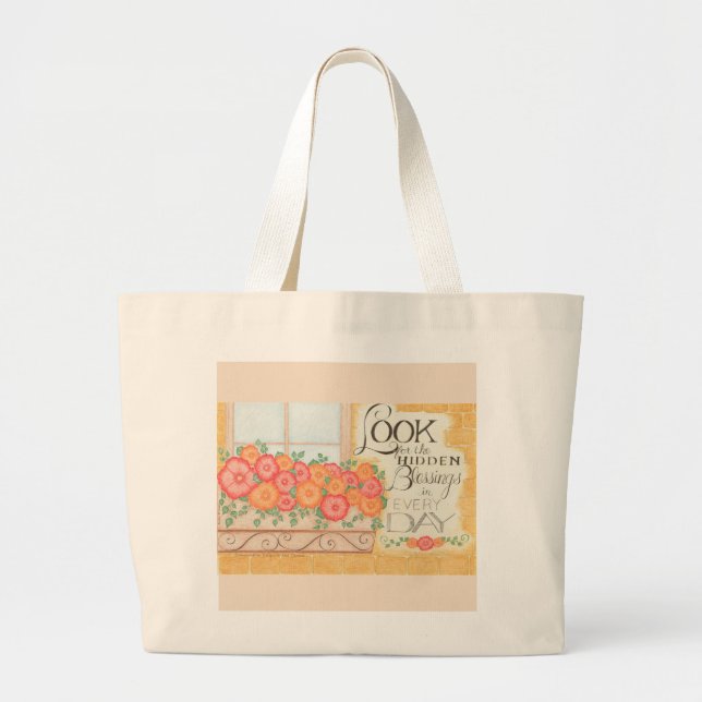 Grand Tote Bag Recherchez les Bénédictions cachées Jumbo Fourre-t (Devant)