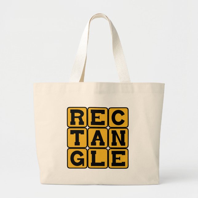 Grand Tote Bag Rectangle, polygone à quatre côtés (Devant)
