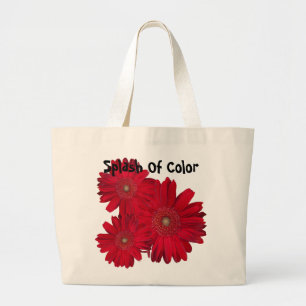 Grand Tote Bag Red Gerber Daisy Close Up Photographie