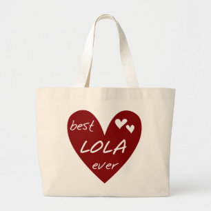 Grand Tote Bag Red Heart Best Lola Ever T-shirts et cadeaux