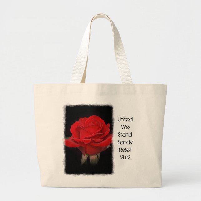 Grand Tote Bag Red Rose Hurricane Sandy Relief (Devant)