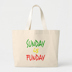 Grand Tote Bag Reggae Le Dimanche Est Le Lundi