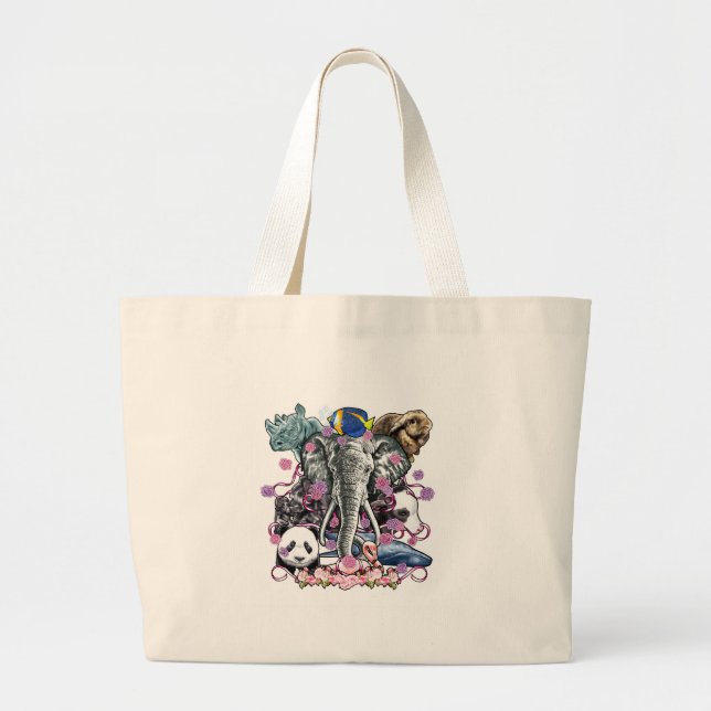Grand Tote Bag Règne animal (Devant)