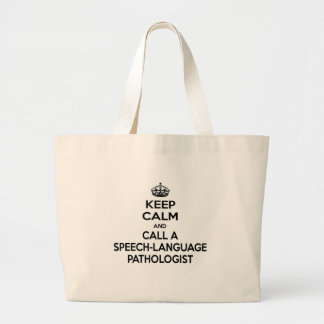 Grand Tote Bag Restez calme et appelez un orthophoniste