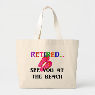 Grand Tote Bag Retraité - À la plage