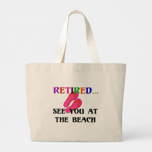 Grand Tote Bag Retraité - Voir à la plage