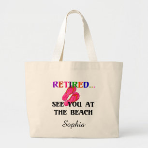 Grand Tote Bag Retraité - Voir à la plage, Modèle