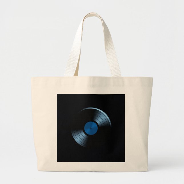 Grand Tote Bag Rétro album de disque vinyle (Devant)