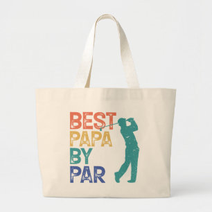 Grand Tote Bag Retro Golfer - Meilleur Papa Par Par