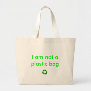 Grand Tote Bag réutilisez, je ne suis pas un sachet en plastique
