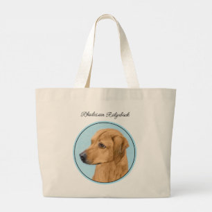 Grand Tote Bag Rhodesian Ridgeback Peinture Red Wheaten Chien Art
